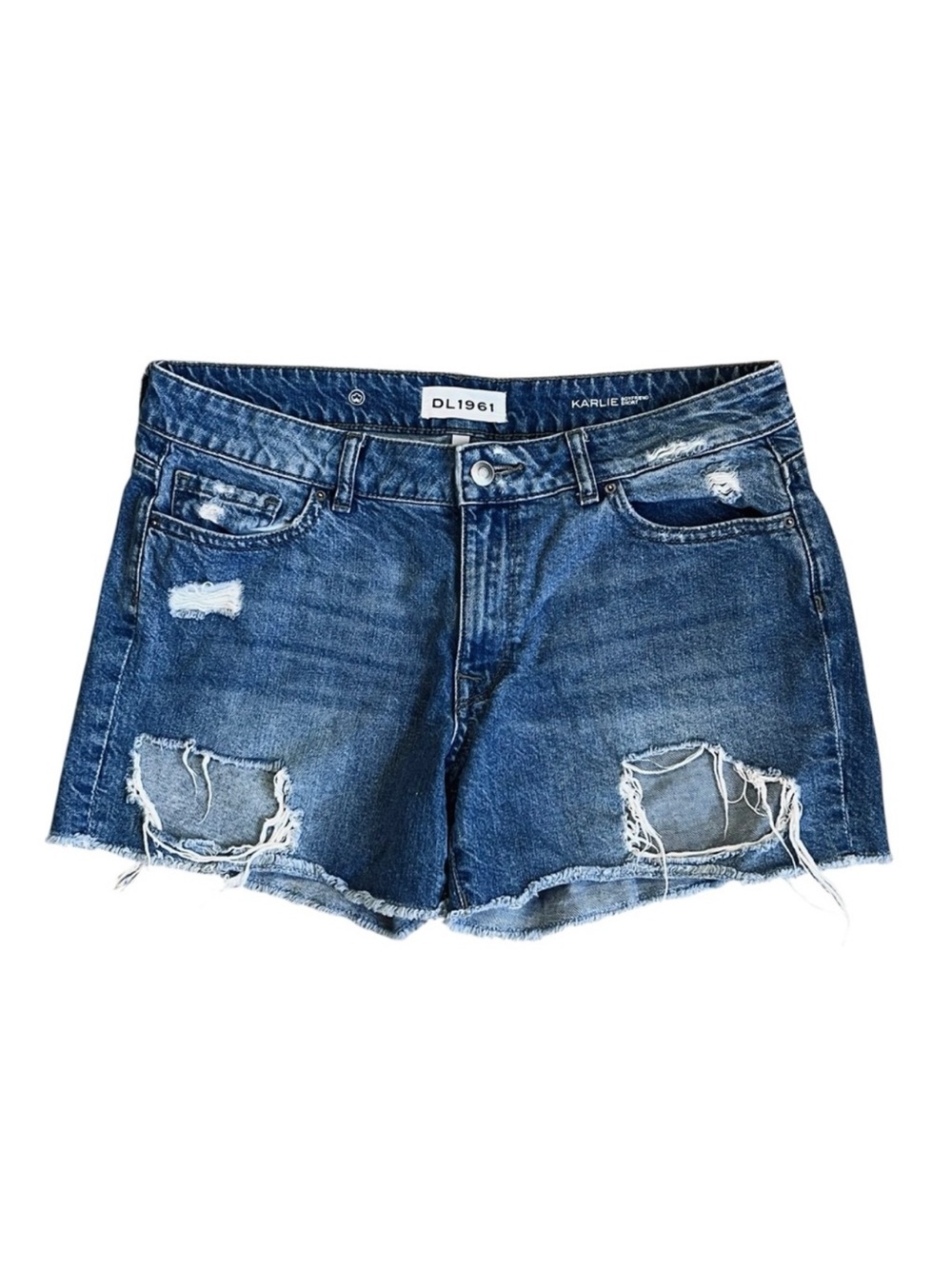 DL1961 Women’s Sz 29 Denim Shorts Cut Off Distressed Cotton Mid Rise